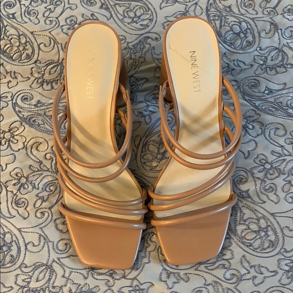 Nine West Brown Strappy Heels